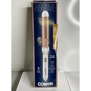 Conair Double Ceramic 1-1/4 in Barrel for Loose Curls Curling Iron